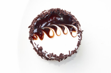 the beauty red cake isolated on white