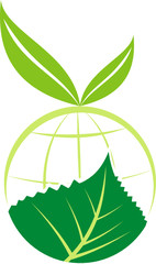 Green globe with leaf