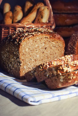 Loaf of brown bread.