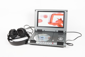 DVD player with headphones