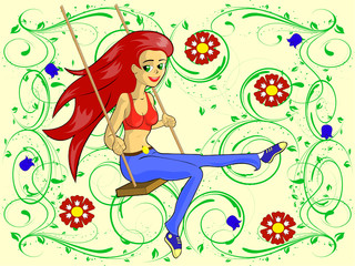 Obraz na płótnie Canvas swinging girl