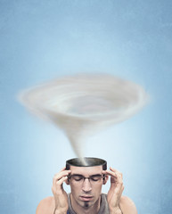 Conceptual picture - tornado head man