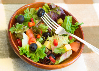 Bowl of fresh salad.