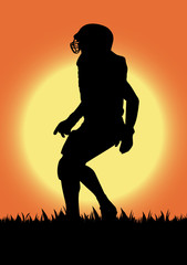 Vector football player silhouette