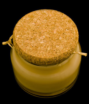 Jar with vanilla cream