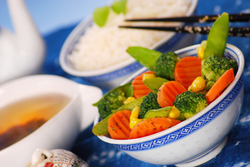 rice and vegetables