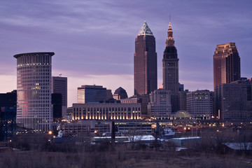 Fototapeta na wymiar Kolorowe Wieczór w Cleveland