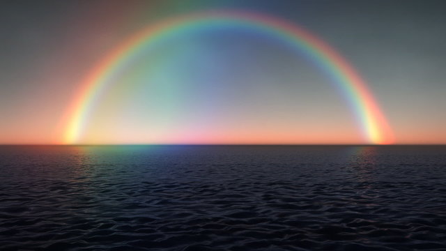 Rainbow Reflection across Ocean Waves (1028)