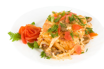 Close up of  spaghetti dish