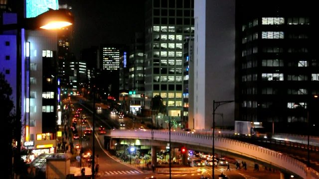 Tokyo by night, Akasaka - Time lapse, HD