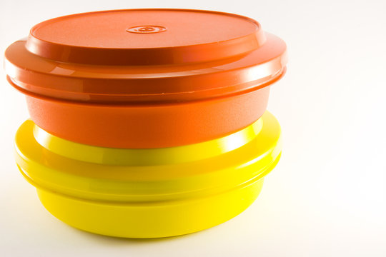 Two plastic food containers