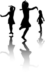dancing children silhouettes