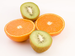 fresh kiwi and orange