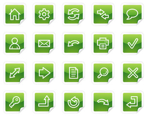 Basic web icons, green sticker series