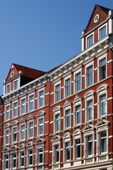 Fototapeta na wymiar Dom, Fasada, kamienice, Kiel, Niemcy