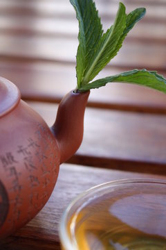 Chinese tea with mint