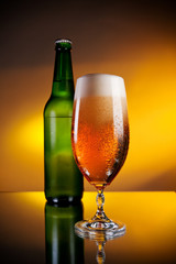 bottle of beer and glass of beer