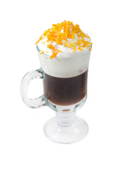 irish coffee  isolated on white background.
