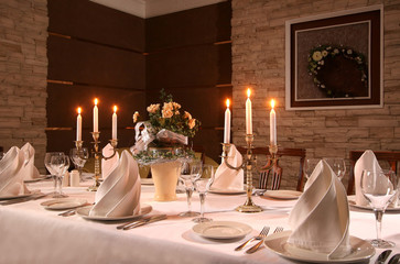 Candles on a table