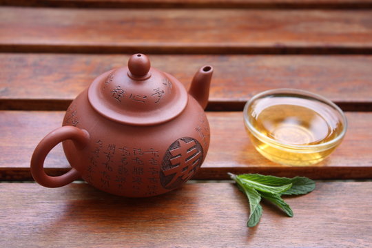 Chinese tea with mint