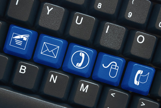 "Contact" keys on keyboard (x5) (black/blue)