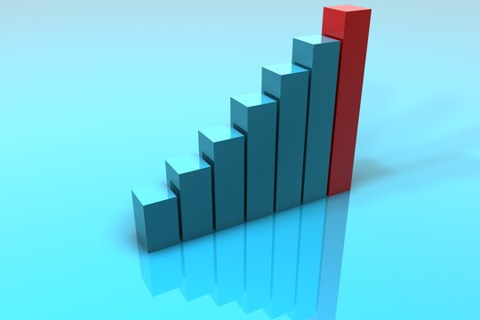 3D gr&aacute;fico, conceito crescimento de neg&oacute;cio