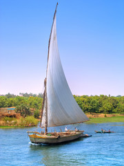 Images from Nile: Feluka sailing - obrazy, fototapety, plakaty