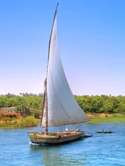 Fotobehang Images from Nile: Feluka sailing © Jose Ignacio Soto