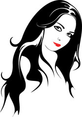 Vector. A series of images of young and beautiful girls.