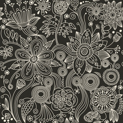 seamless pattern - abstract flowers