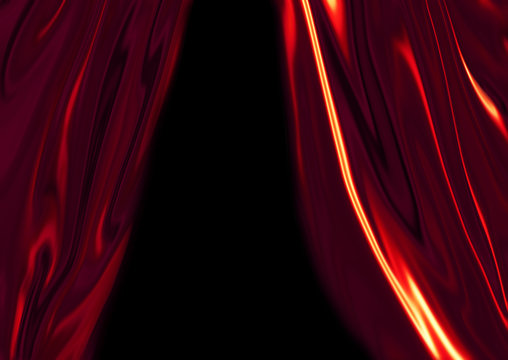 Red silk drapes