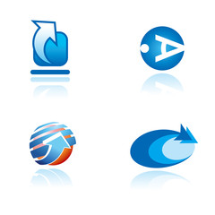 Set of graphic symbols on abstract theme