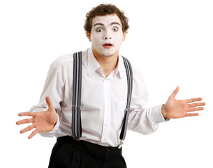 Portrait of an actor playing a pantomime