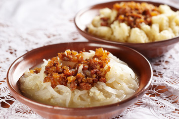 Boiled turnip with groats