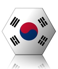 corée du sud drapeau hexagone south korea flag