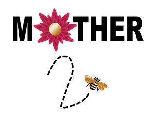 illustrated sign of mother to be on white