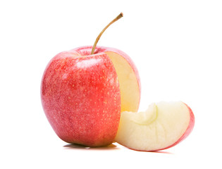 red apple on white background