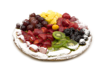 fruits cake on white background
