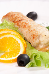 tasty chop served with salad