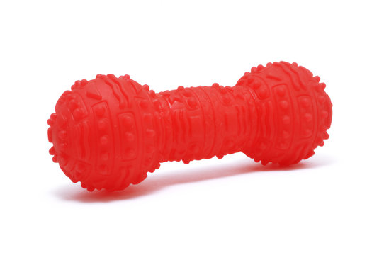 Red Plastic Squeaky Dog Chew Toy