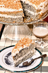 Slice of poppy seed Cake