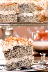 Slice of poppy seed Cake