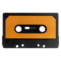 old audio cassette isolated on white