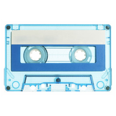 old audio cassette isolated on white