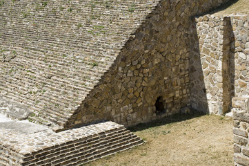 Ancient structure of stone in Monte Alban, Mexico