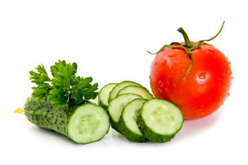tomato and cucumber