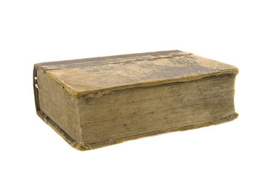 very old bible isolated over white background