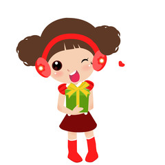 Girl Holding Gift box