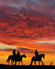Reiter im Sonnenuntergang