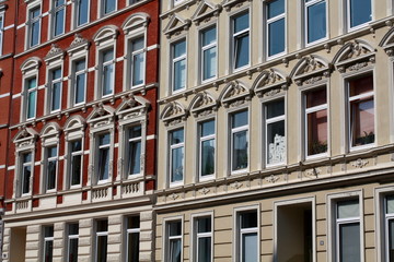 Fototapeta premium Wohnhaus, Hausfassade, Mietswohnungen,Kiel,Deutschland